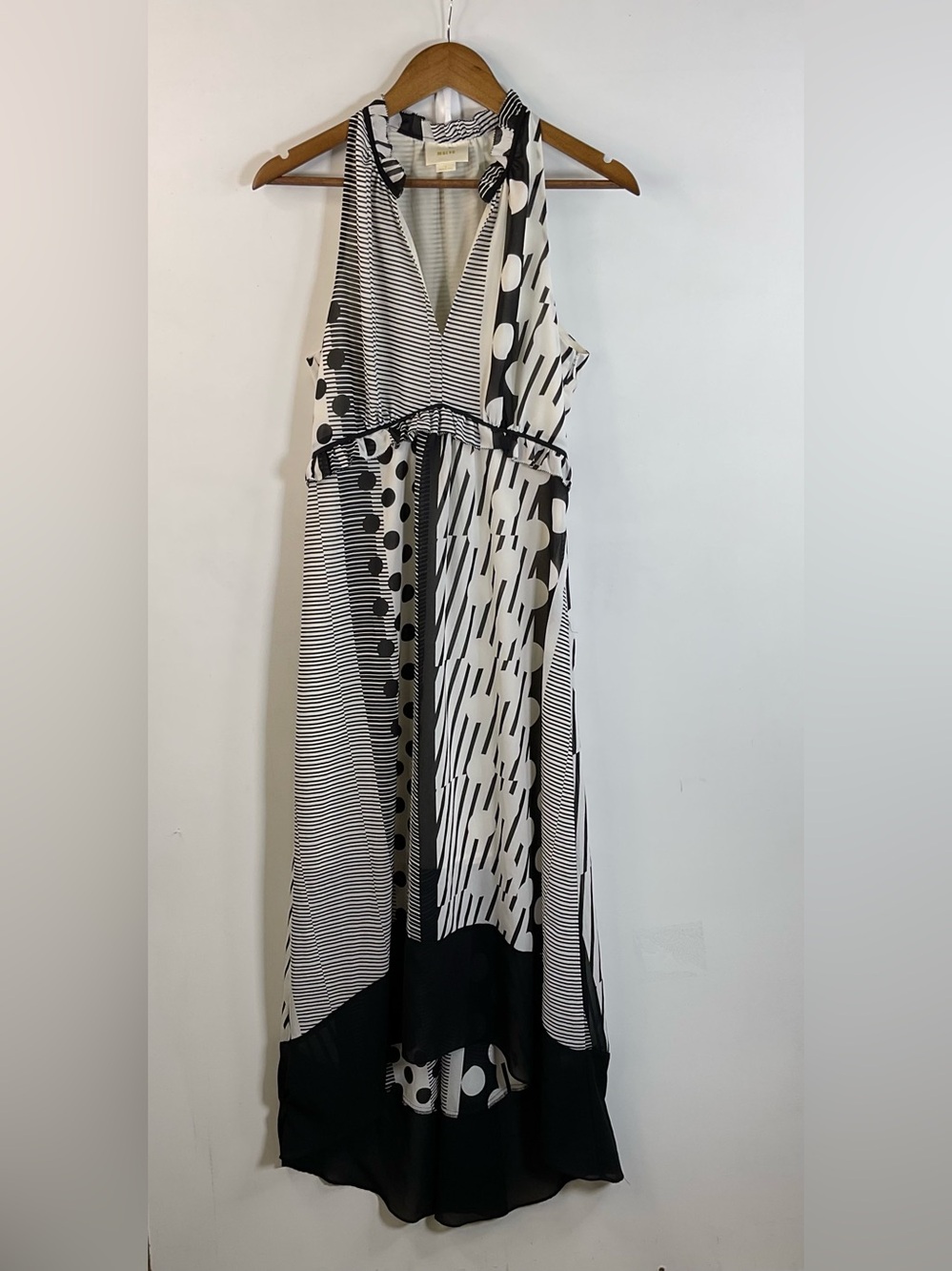 Maeve Channeled Dot High-Low Dress Size 8